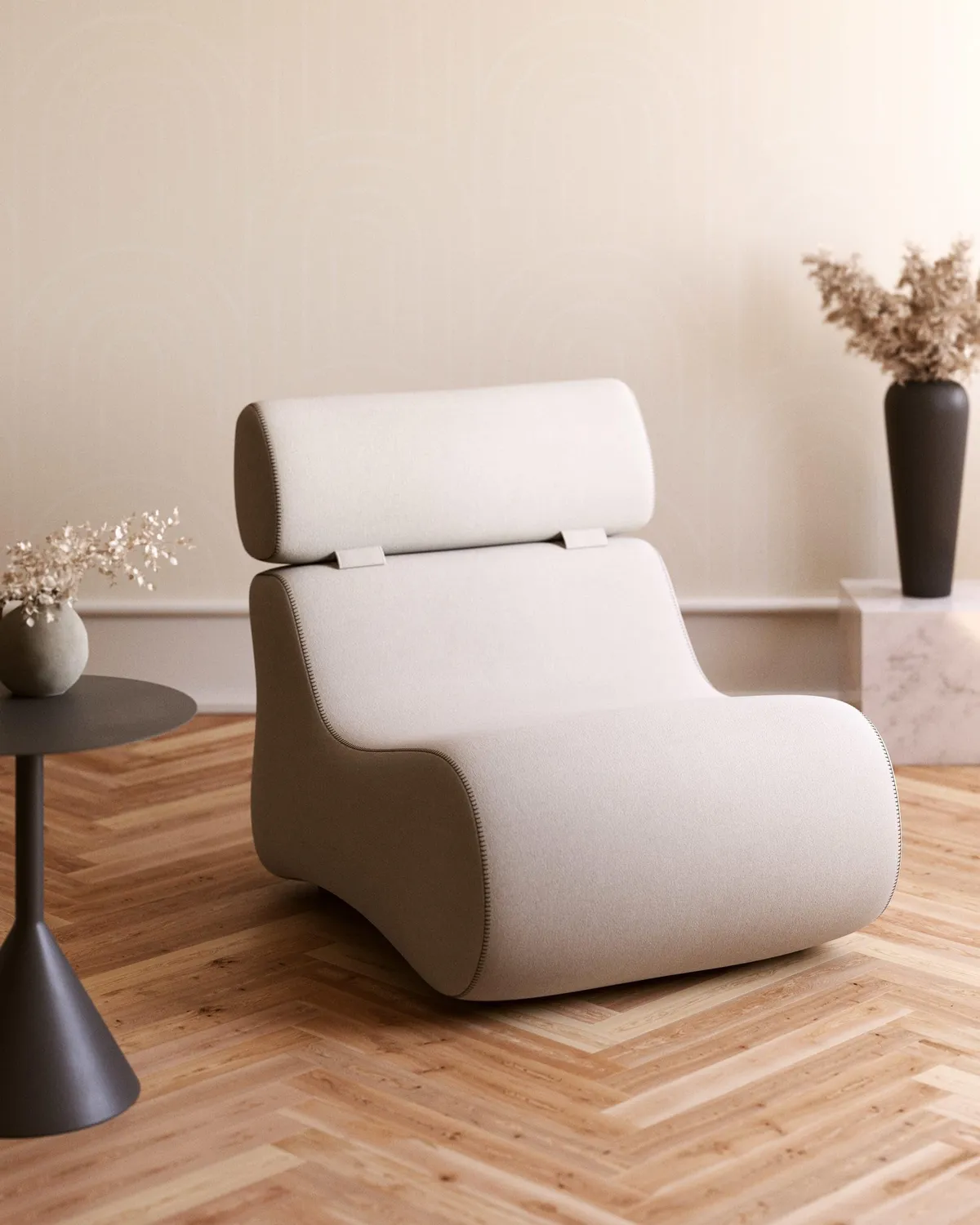 Kave Home Sessel Varese Stoff beige Teflon 79 cm