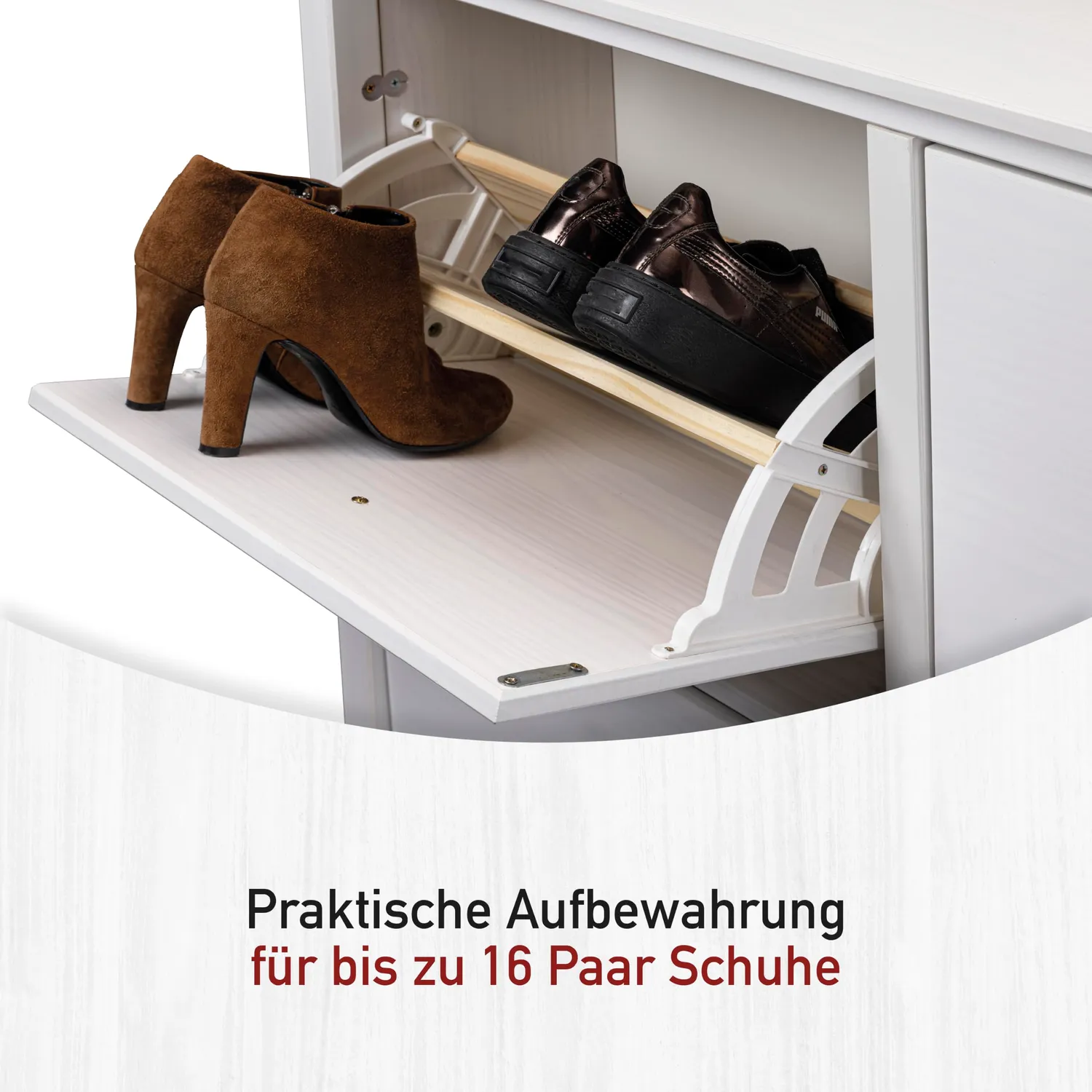 Inter Link Pinora Schuhschrank weiß 12 Paar Schuhe