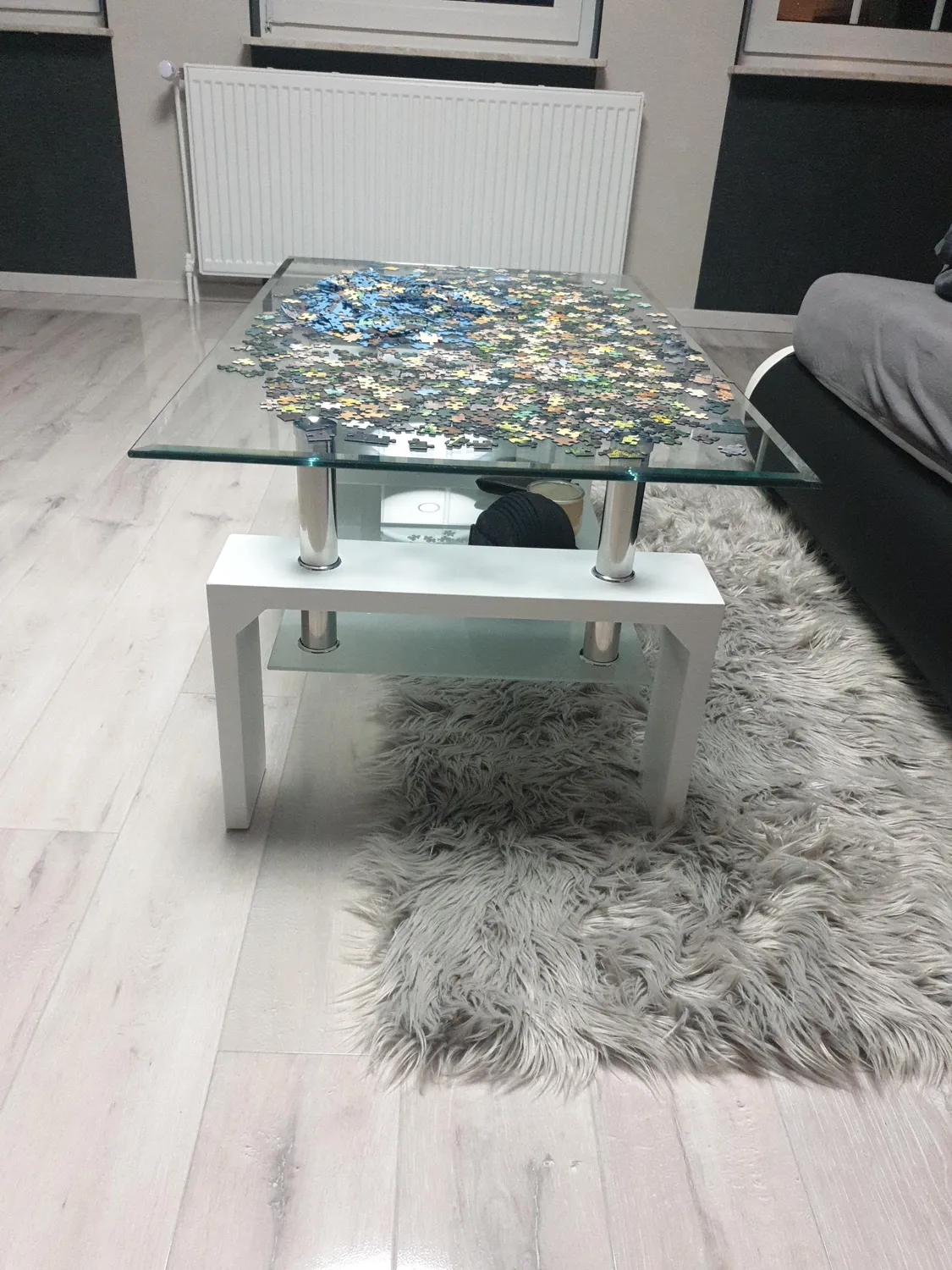 Inter Link Alva Couchtisch 100 x 60 x 45 cm Weiß Sicherheitsglas
