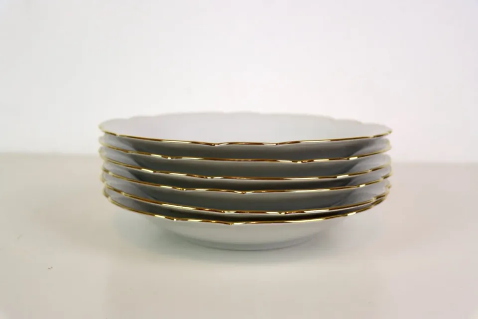 Mon Ami(e) Vintage Suppenteller Porzellan Goldrand 22,5 cm