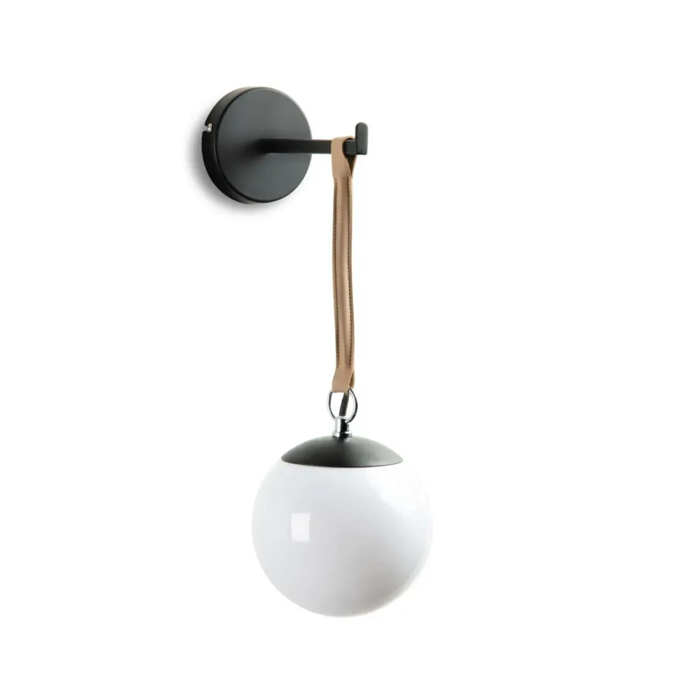 Kave Home Monteiro Wandleuchte Schwarz E27