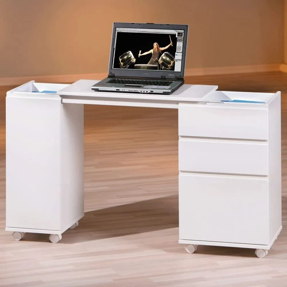 Inter Link Laptop-Office Schreibtisch Weiß ausziehbar