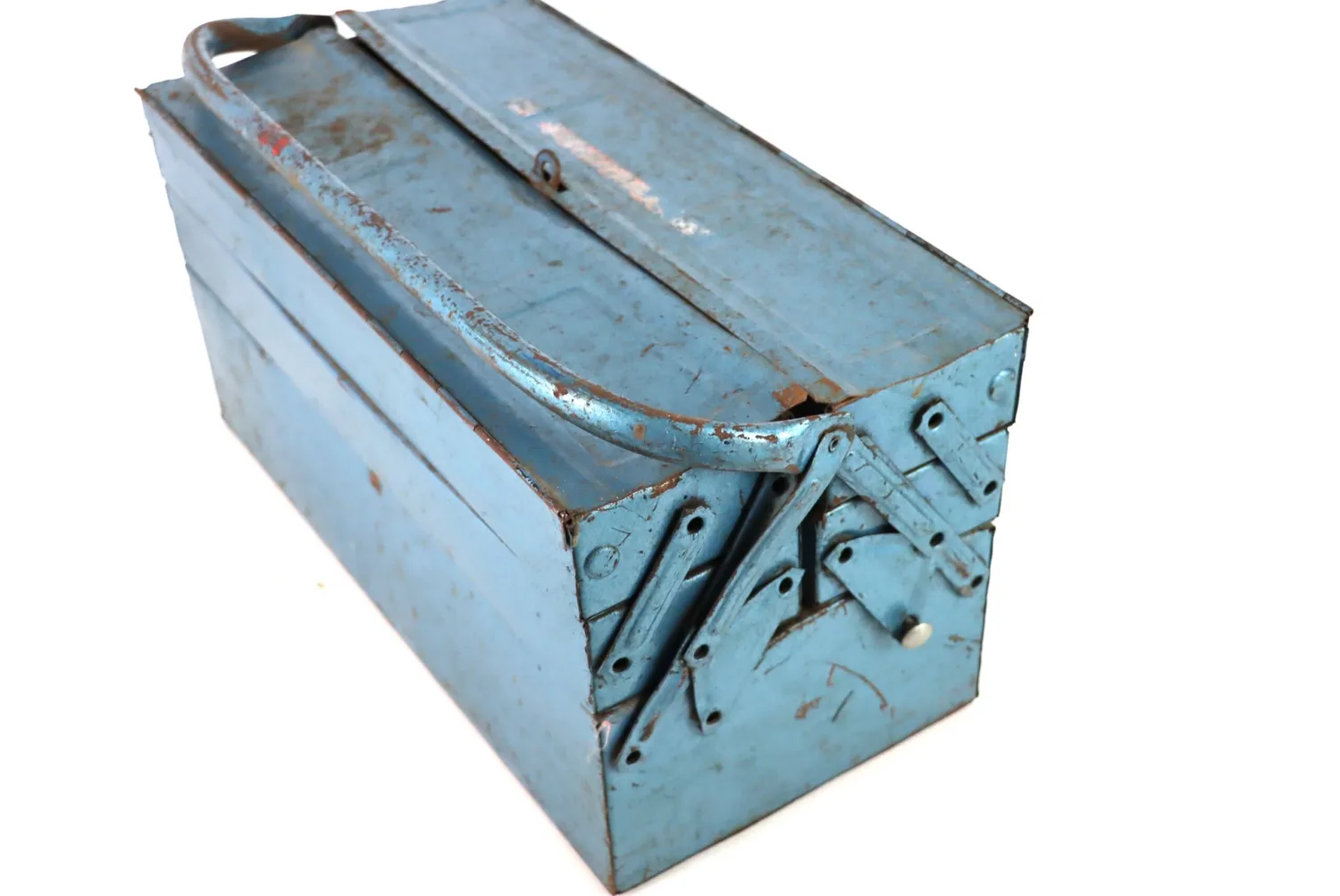 Mon Ami(e) Vintage blaue Werkzeugkiste Metall Vintage