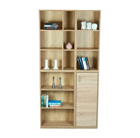 Kundler Home Der Bücherfreund Regal 100x200 Eiche mit Tür