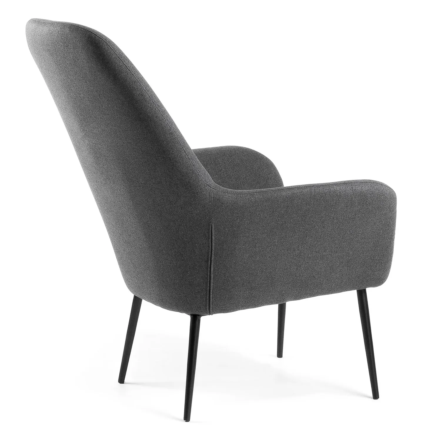 Kave Home Alegria Sessel dunkelgrau Stoff Stahl