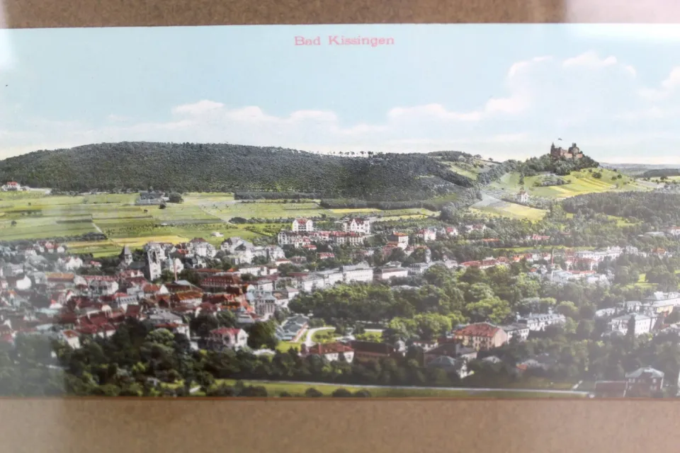 Mon Ami(e) Vintage Panorama Bad Kissingen Wandbild 1950 Eichenholz