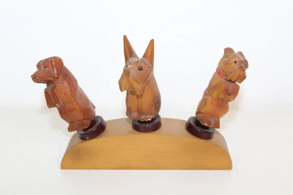 Mon Ami(e) Vintage Barset Hunde 3-teilig Flaschenkorken 8,5 cm