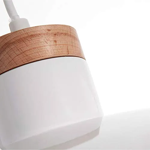Kave Home Gotram Pendelleuchte weiß Holz Stahl E27 38 cm