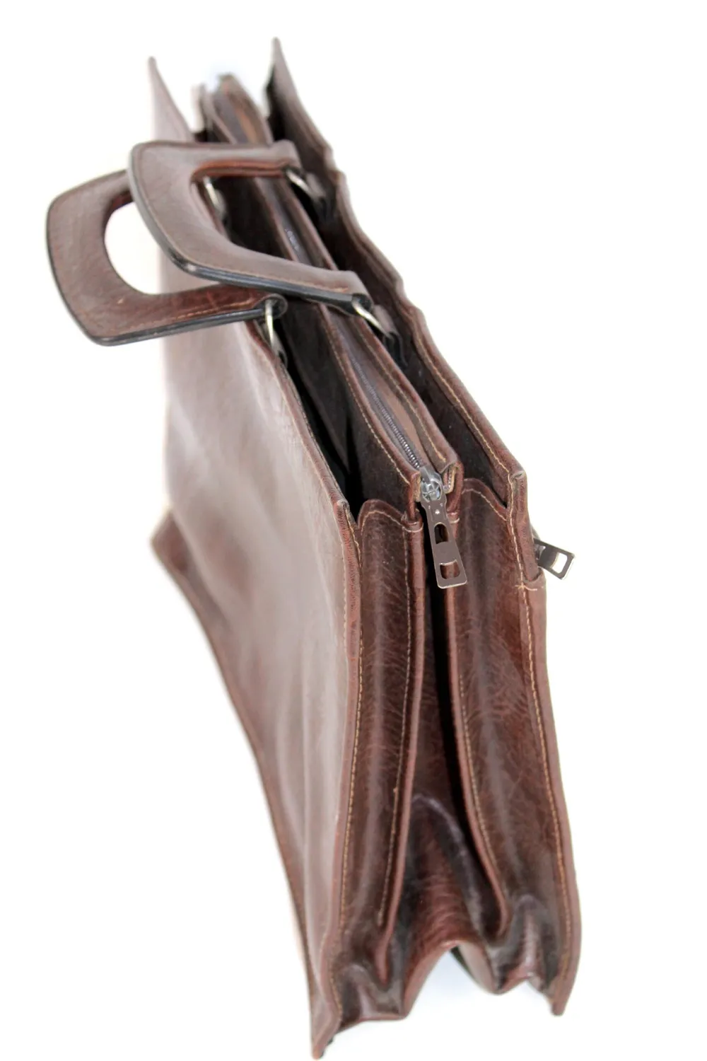 Mon Ami(e) Vintage Aktentasche aus Leder braun mit Innentaschen