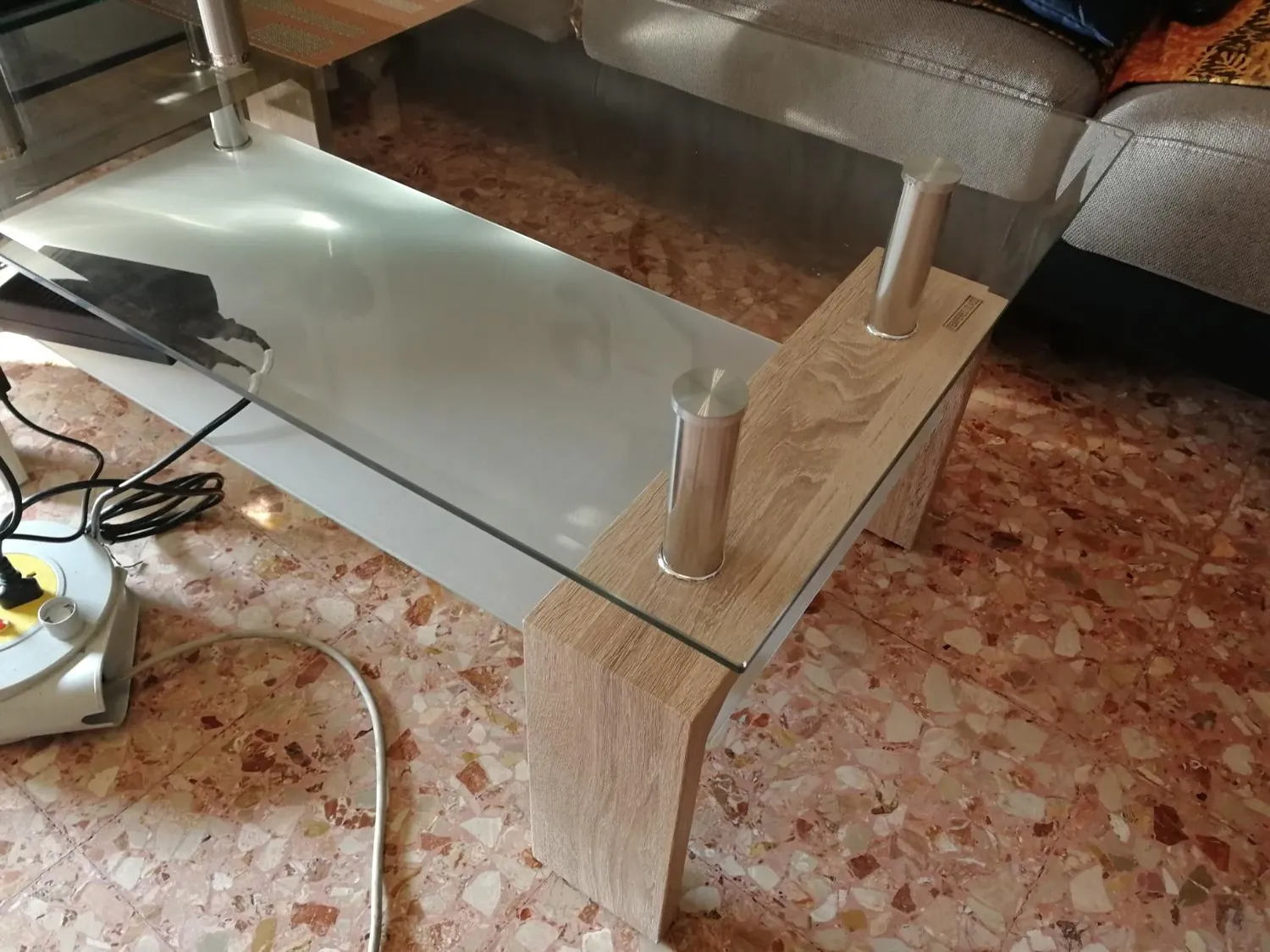 Inter Link Alva Couchtisch 100 x 60 x 45 cm Weiß Sicherheitsglas