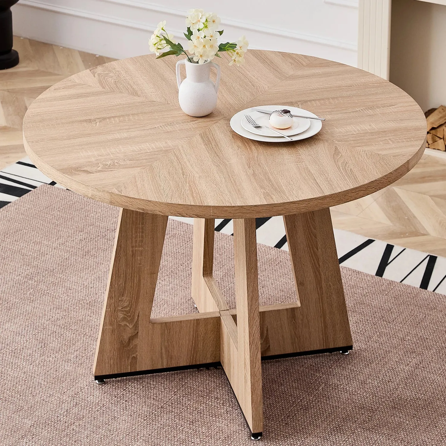In And OutdoorMatch Esstisch Rund 110 cm Holz