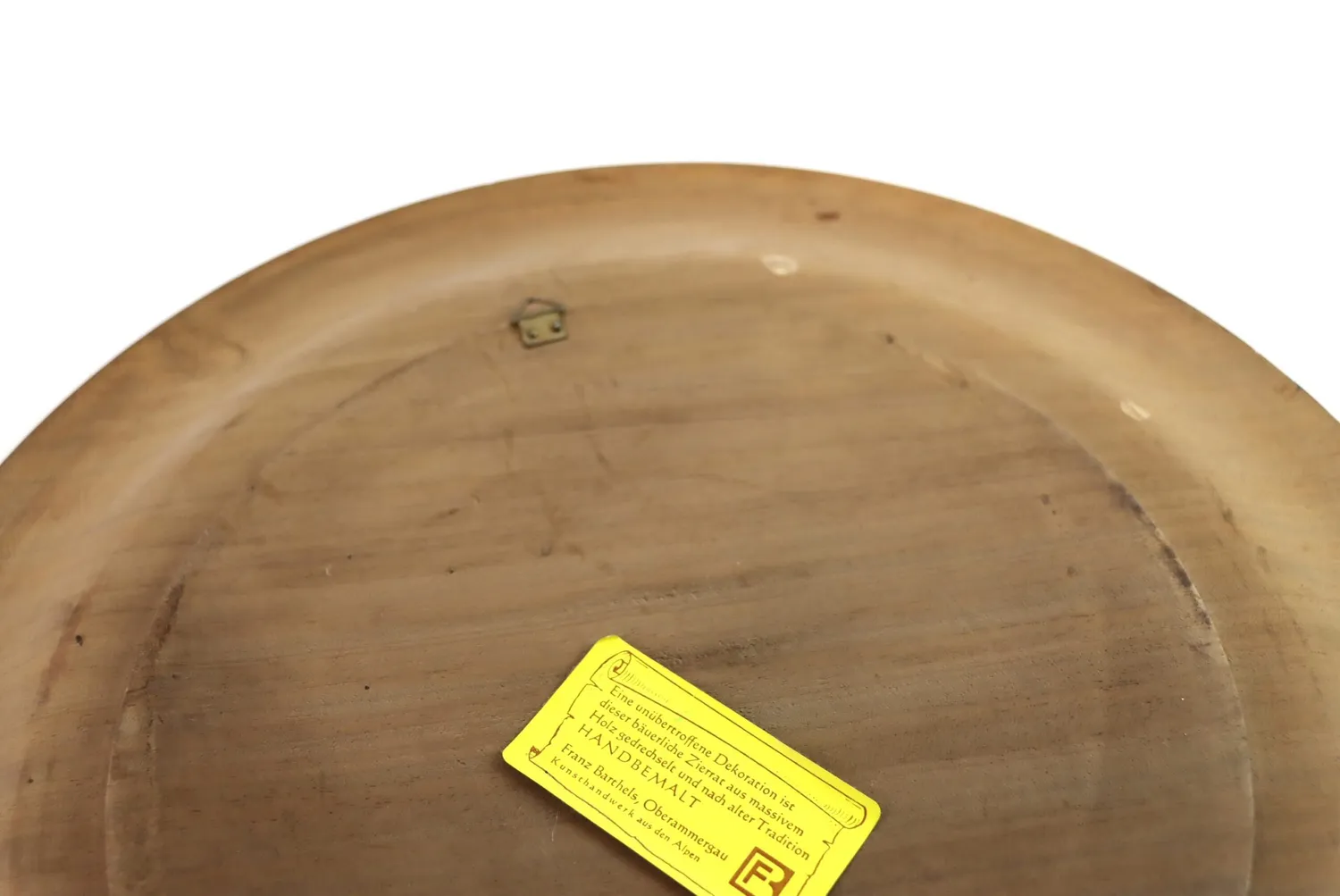 Mon Ami(e) Vintage Wandteller Holz 35 cm Blumenmotiv Handarbeit
