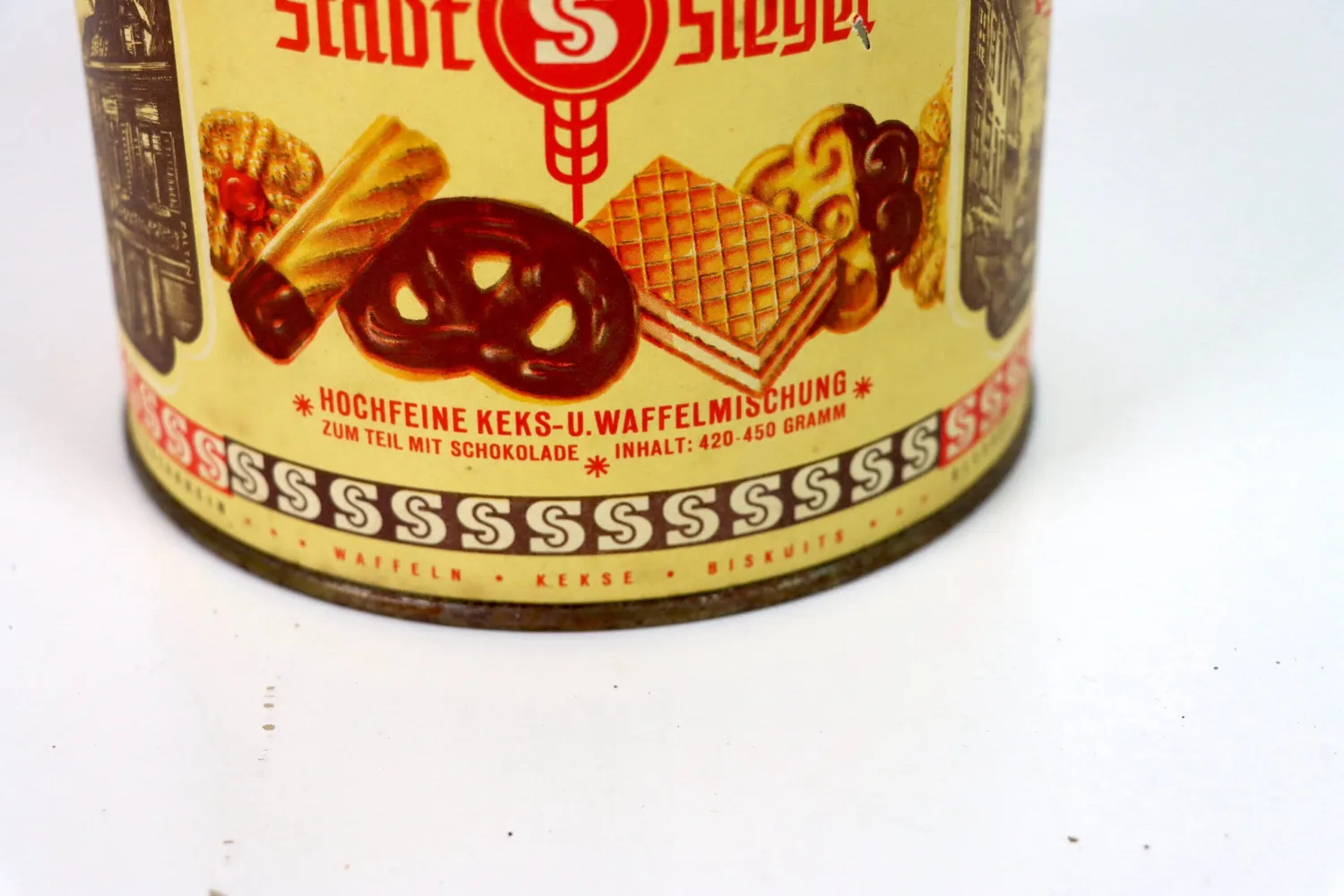 Mon Ami(e) Vintage Keksdose Stadt Siegel Blech 13,5 cm