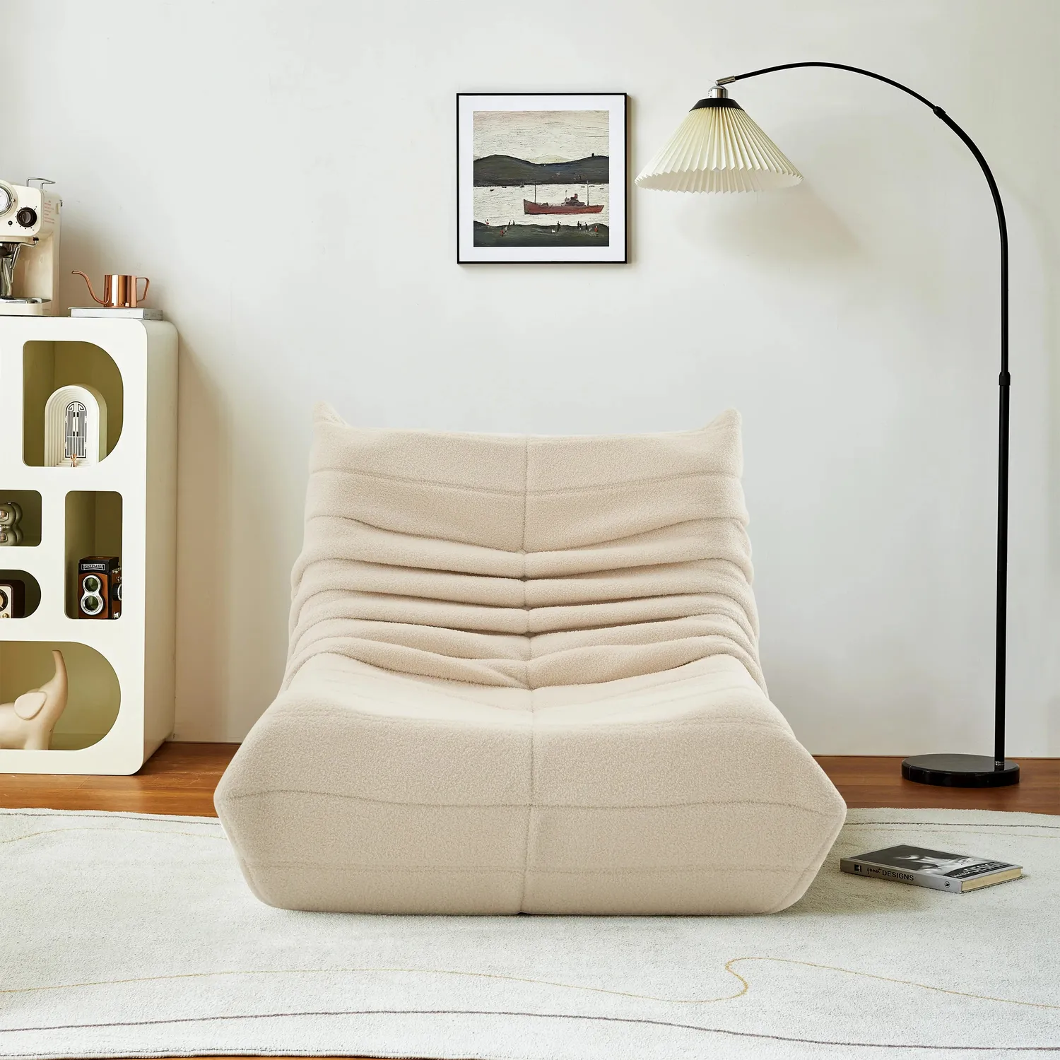 In And OutdoorMatch Loungesessel 86x65x75 beige Stoff