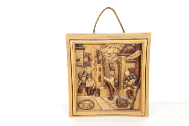 Mon Ami(e) Vintage Karl Spitzweg Er kommt Wachsbild 29 cm
