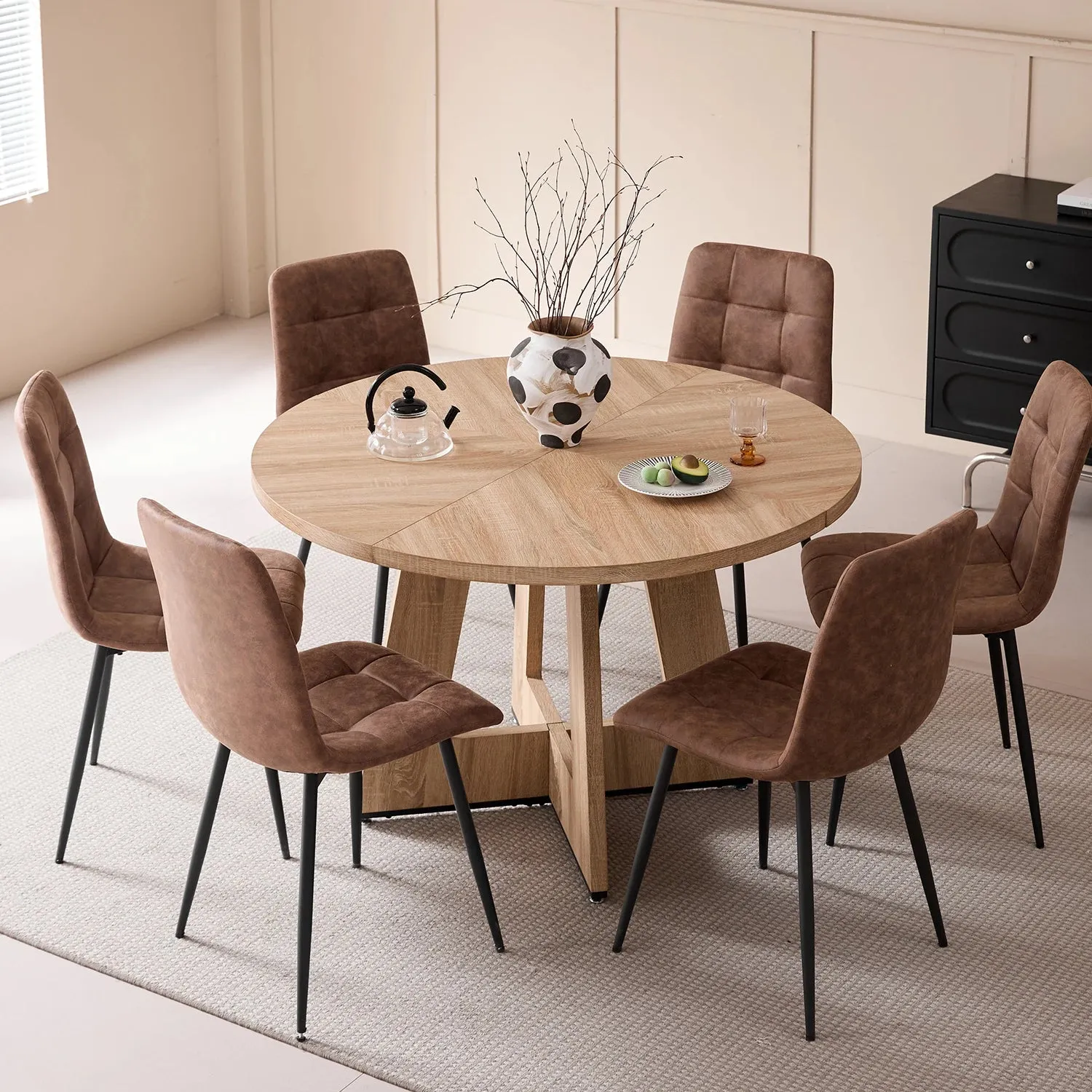 In And OutdoorMatch Esstisch Rund 110 cm Holz