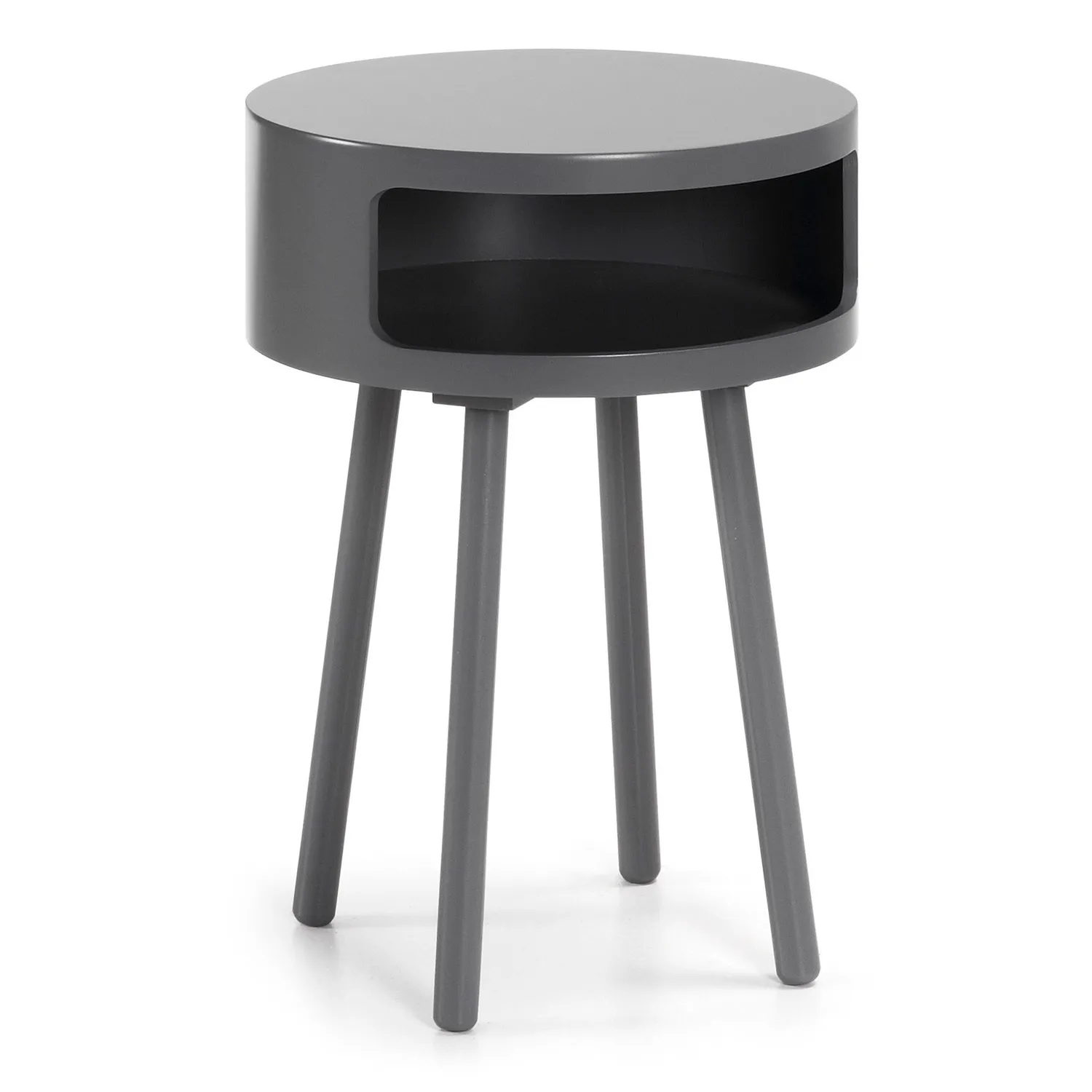 Kave Home Kurb Beistelltisch rund mit Ablage