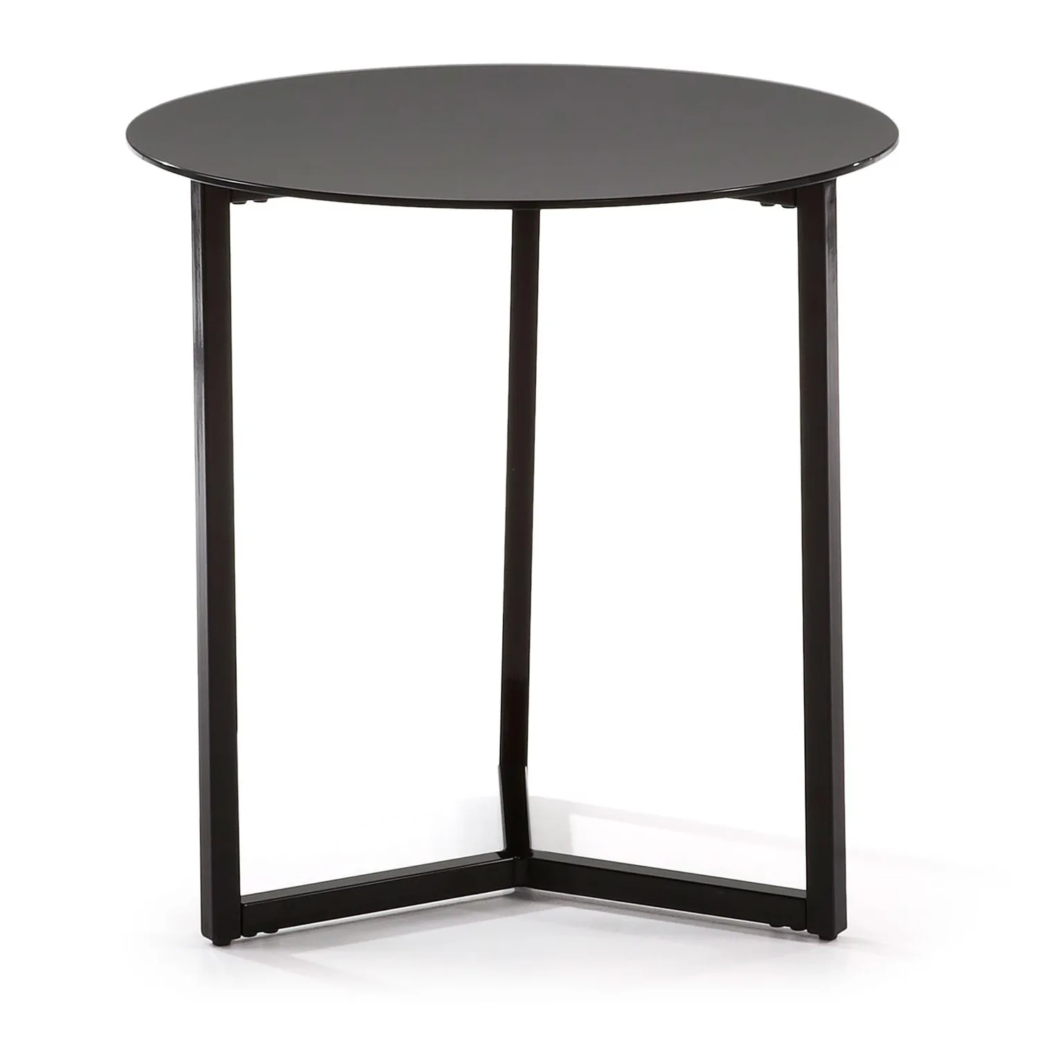 Kave Home Raeam Beistelltisch Ø 50 cm Glas Stahl