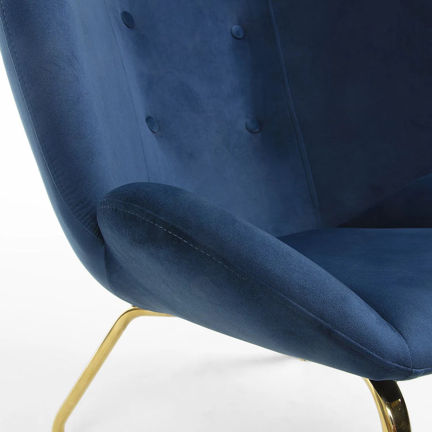 Kave Home Violet Sessel Blauer Samt Goldbeine