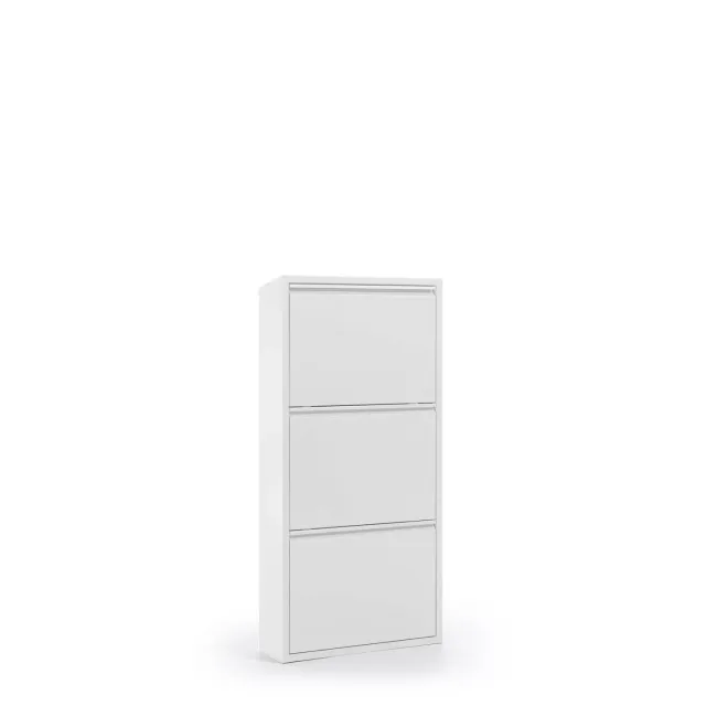 Kave Home Bogotá Schuhschrank Weiß Stahl 9 Paar
