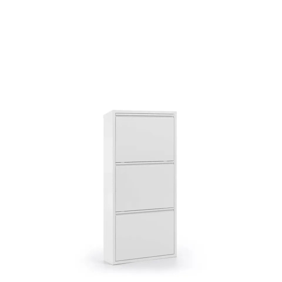 Kave Home Bogotá Schuhschrank Weiß Stahl 9 Paar