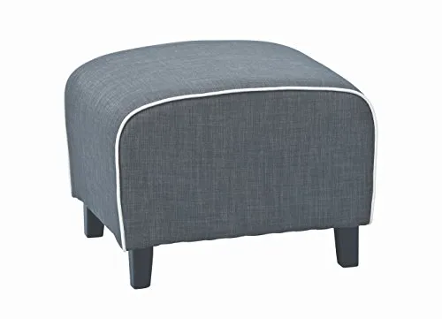 Inter Link Norset Fußschemel grau-weiß 66 cm Stoffbezug