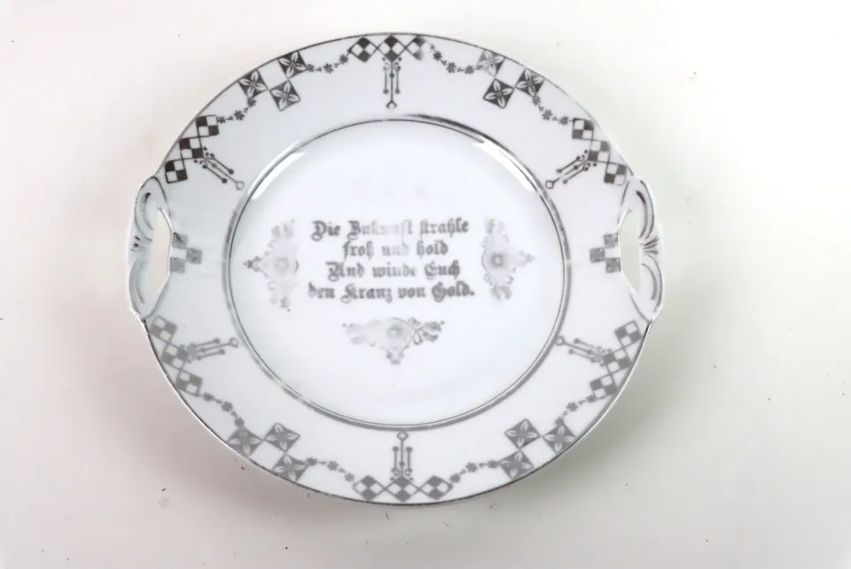 Mon Ami(e) Vintage Jubiläumsteller zur Silberhochzeit Jugendstil