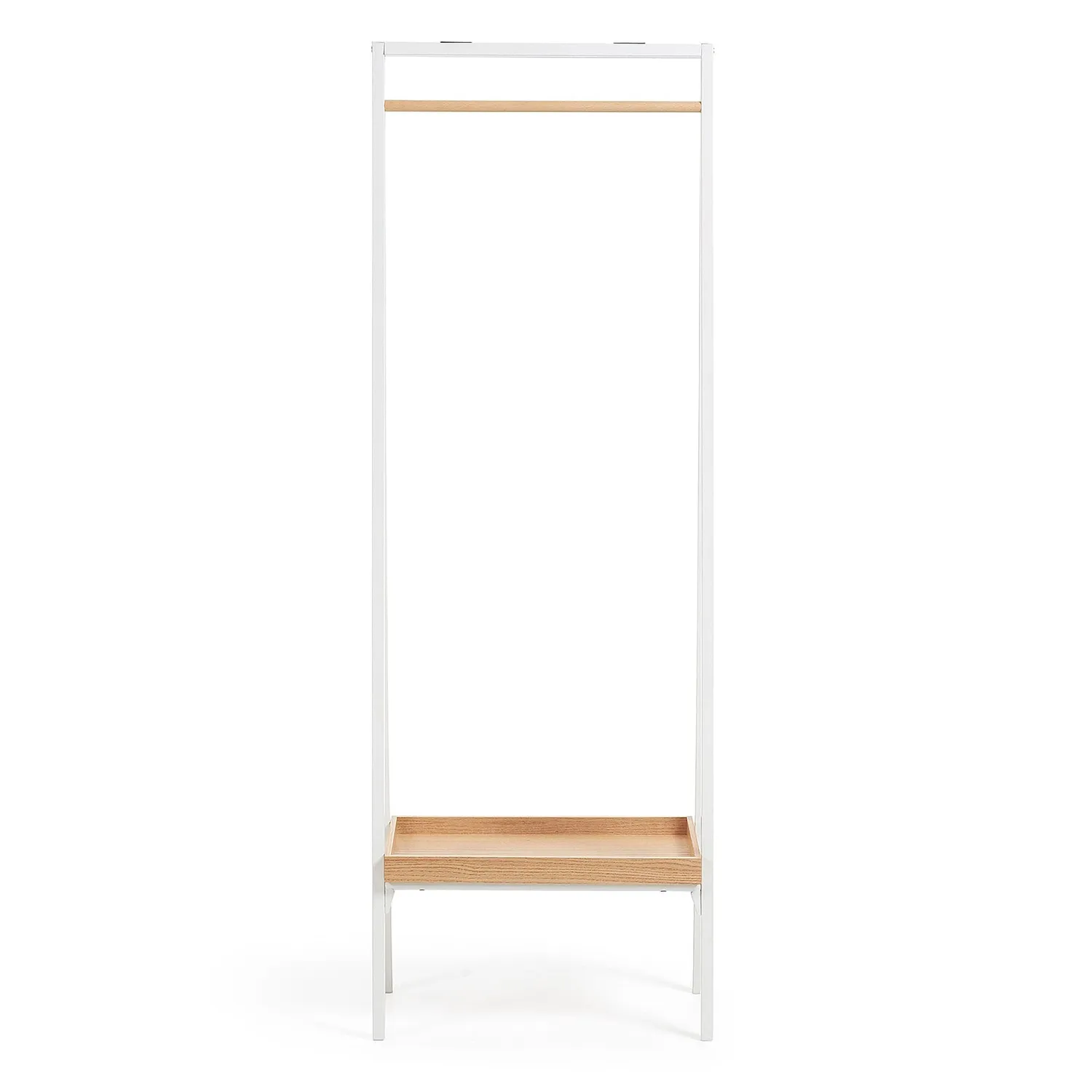 Kave Home Benny Kleiderstange weiß 160 cm Eiche