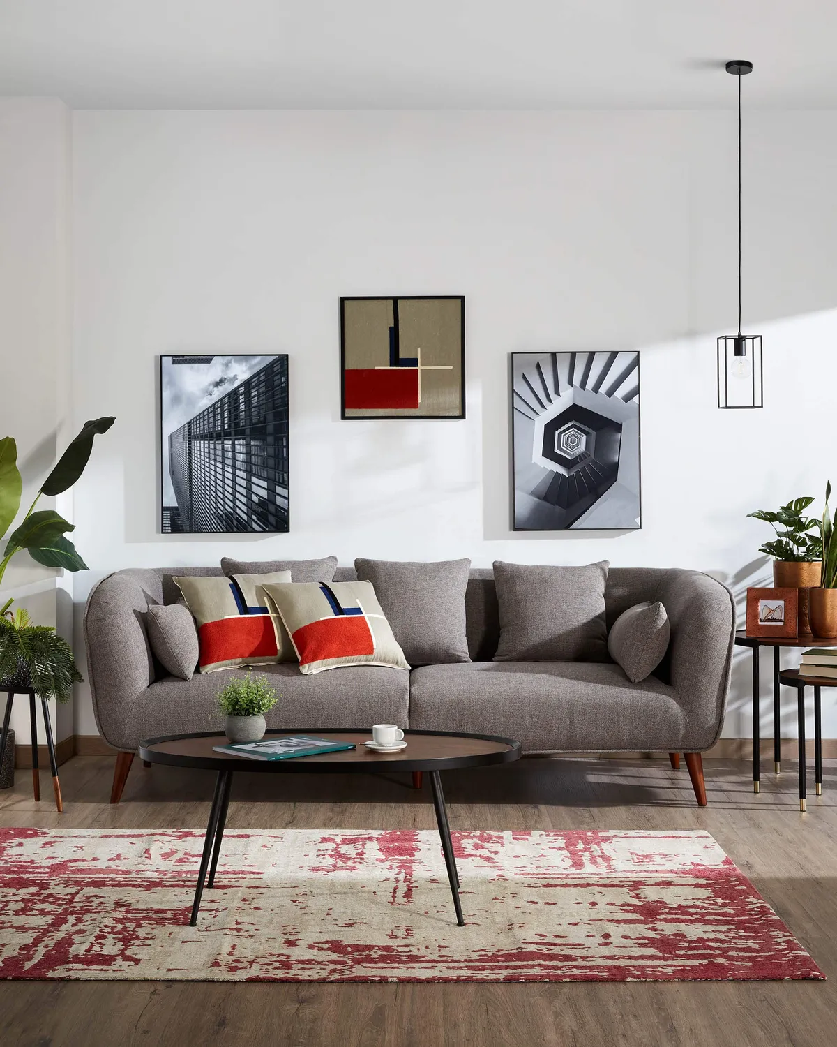 Kave Home Anabel Beistelltisch Set 2-teilig Nussbaum Ø50/38