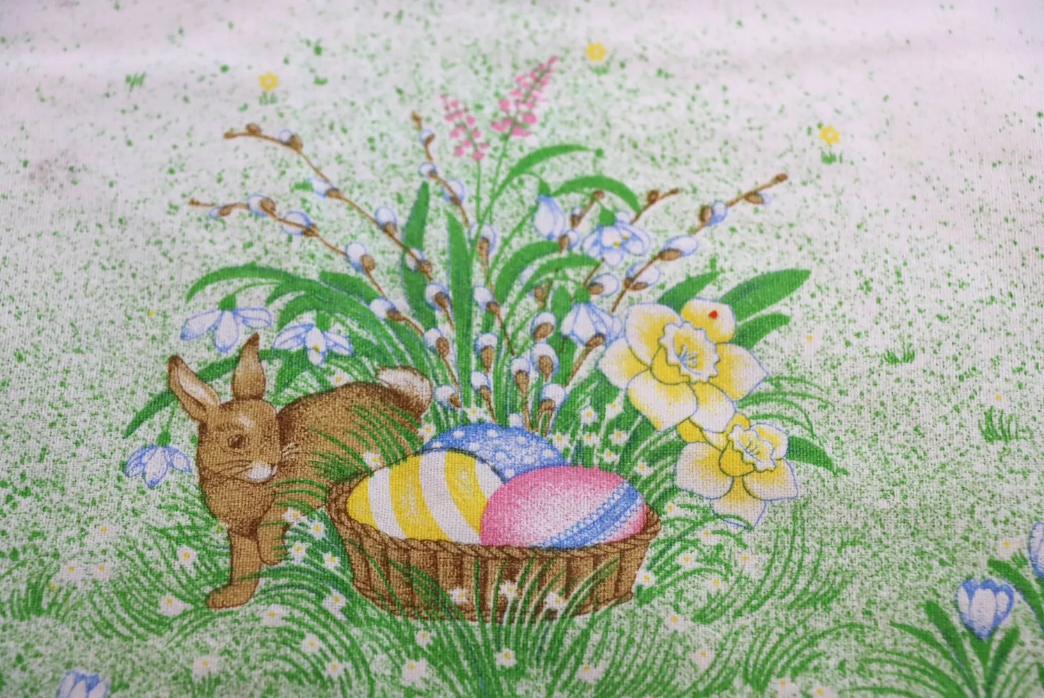 Mon Ami(e) Vintage Osterdecke 170x130 cm weiß-grün