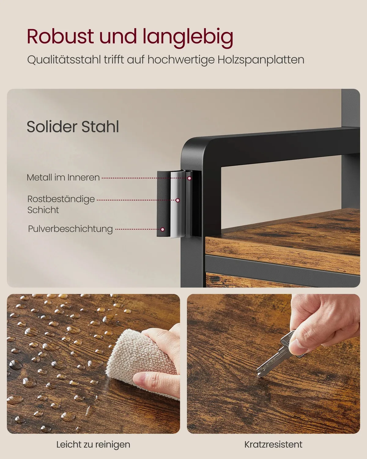 In And OutdoorMatch Garderobe Schuhbank 10 Haken industriell