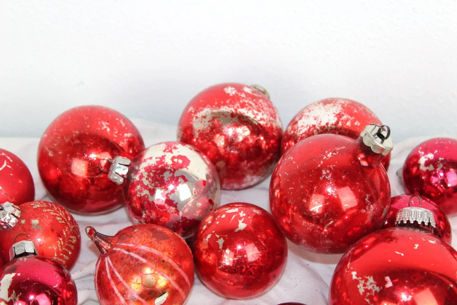 Mon Ami(e) Vintage Christbaumkugeln rot Glas 26 Stück Shabby