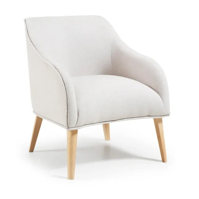 Kave Home Sessel beige Stoff Teflon 65 cm