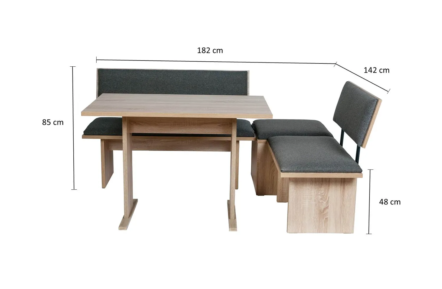 Kundler Home Die Stilvolle Trend Eckbank 4-teilig mit Tisch