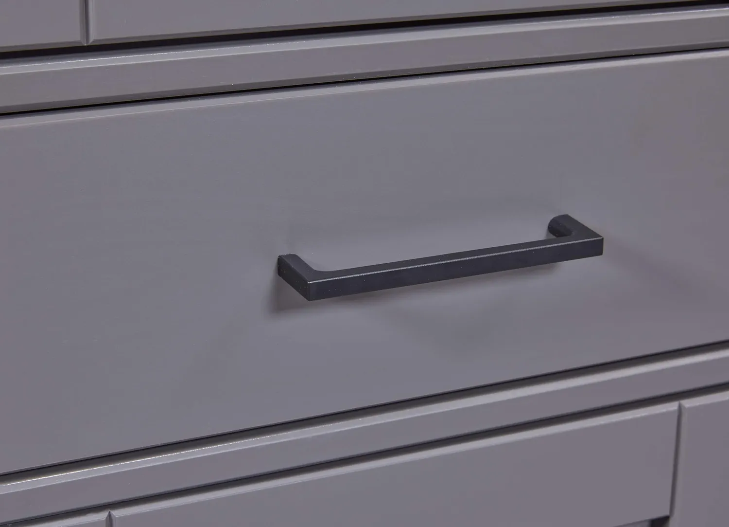 Inter Link Forenzo Vitrinenschrank grau/Oak Massivholz