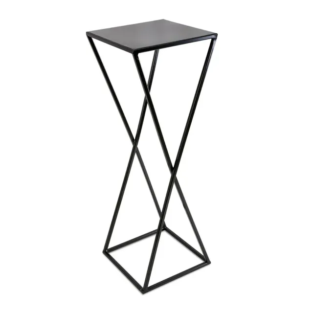 HOWHOMELY Blumentisch 70 cm Schwarz Metall