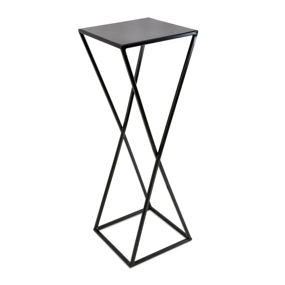 HOWHOMELY Blumentisch 70 cm Schwarz Metall