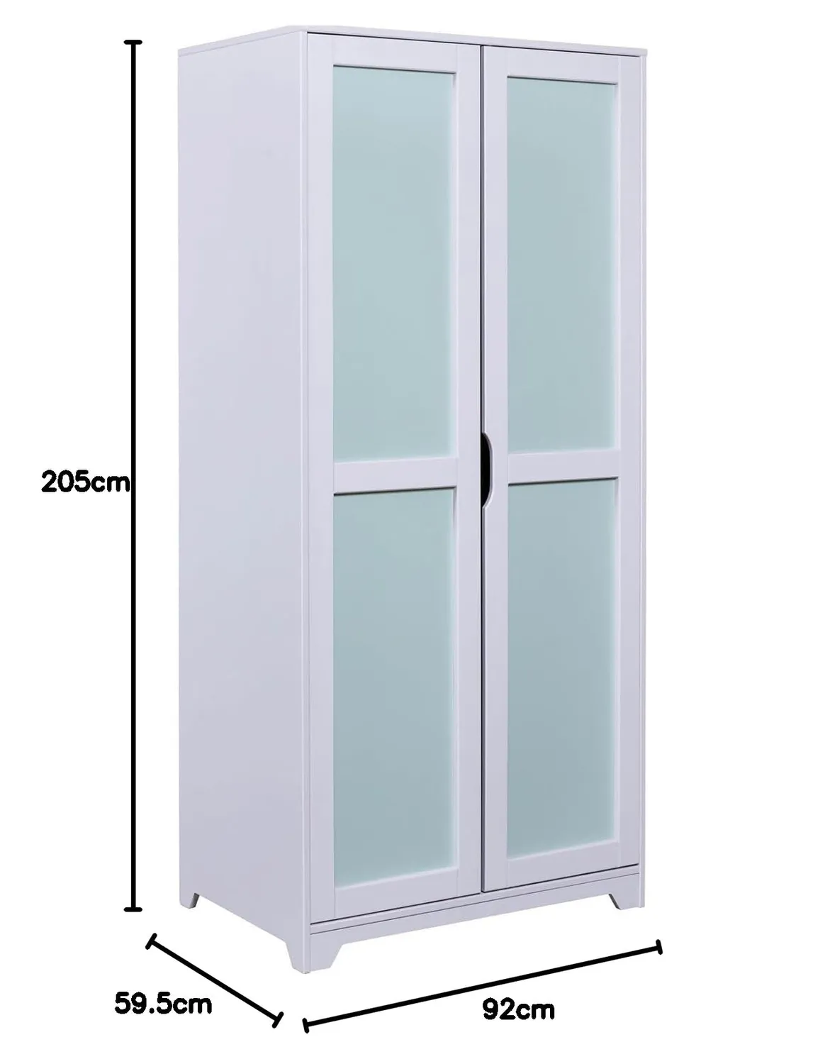 Inter Link Prati Kleiderschrank 2-türig Hellgrau 92 cm