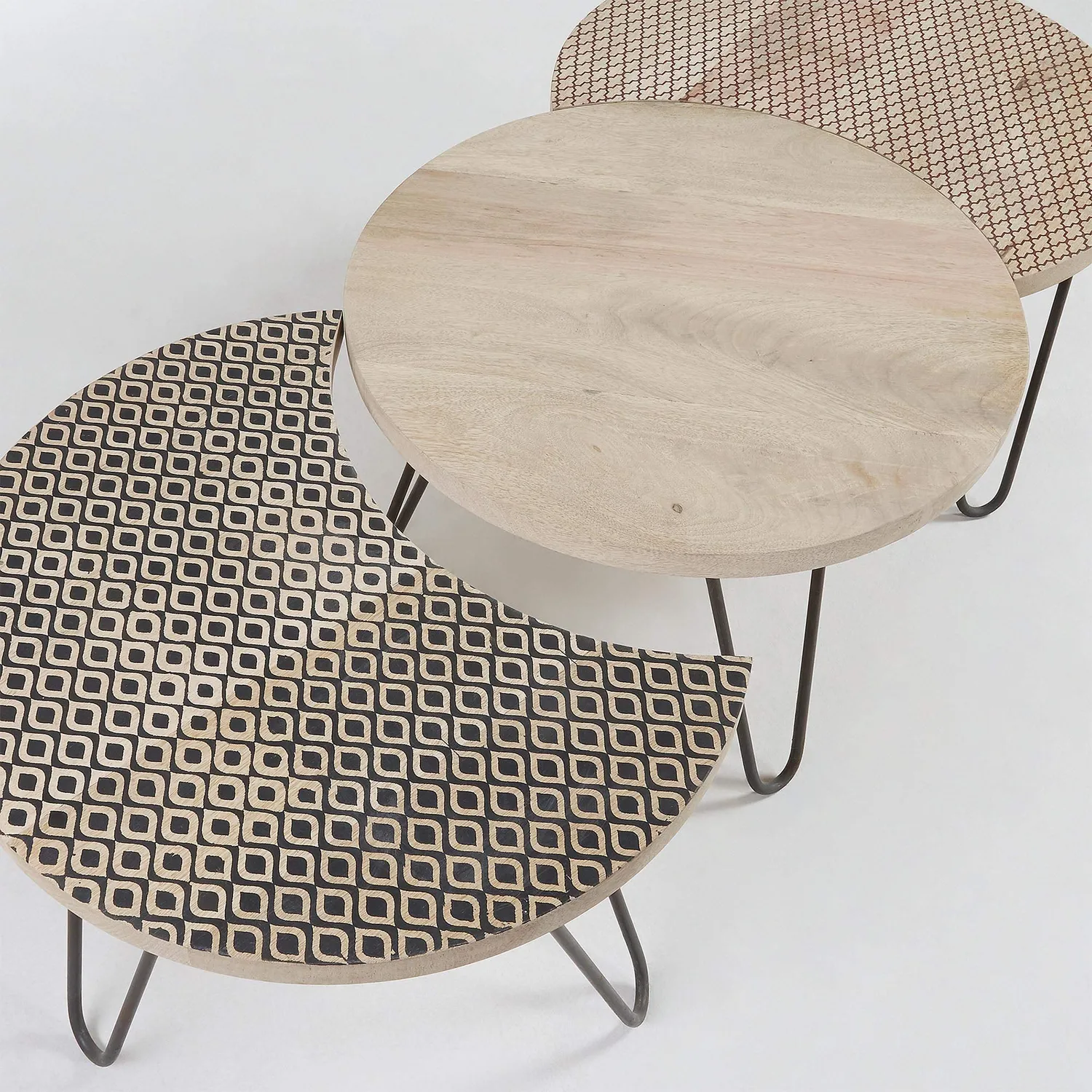 Kave Home Couchtisch Set 3-teilig Mango Massivholz