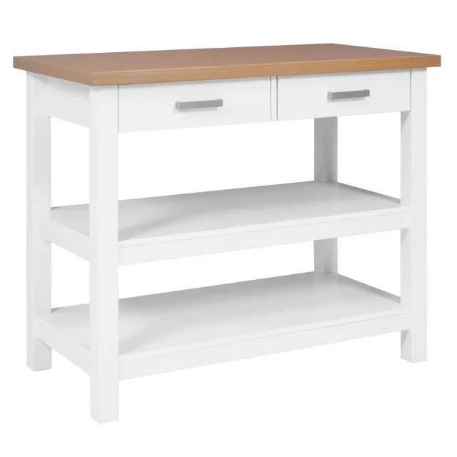 Inter Link Kücheninsel Kiefer massiv weiß Eiche 115 cm