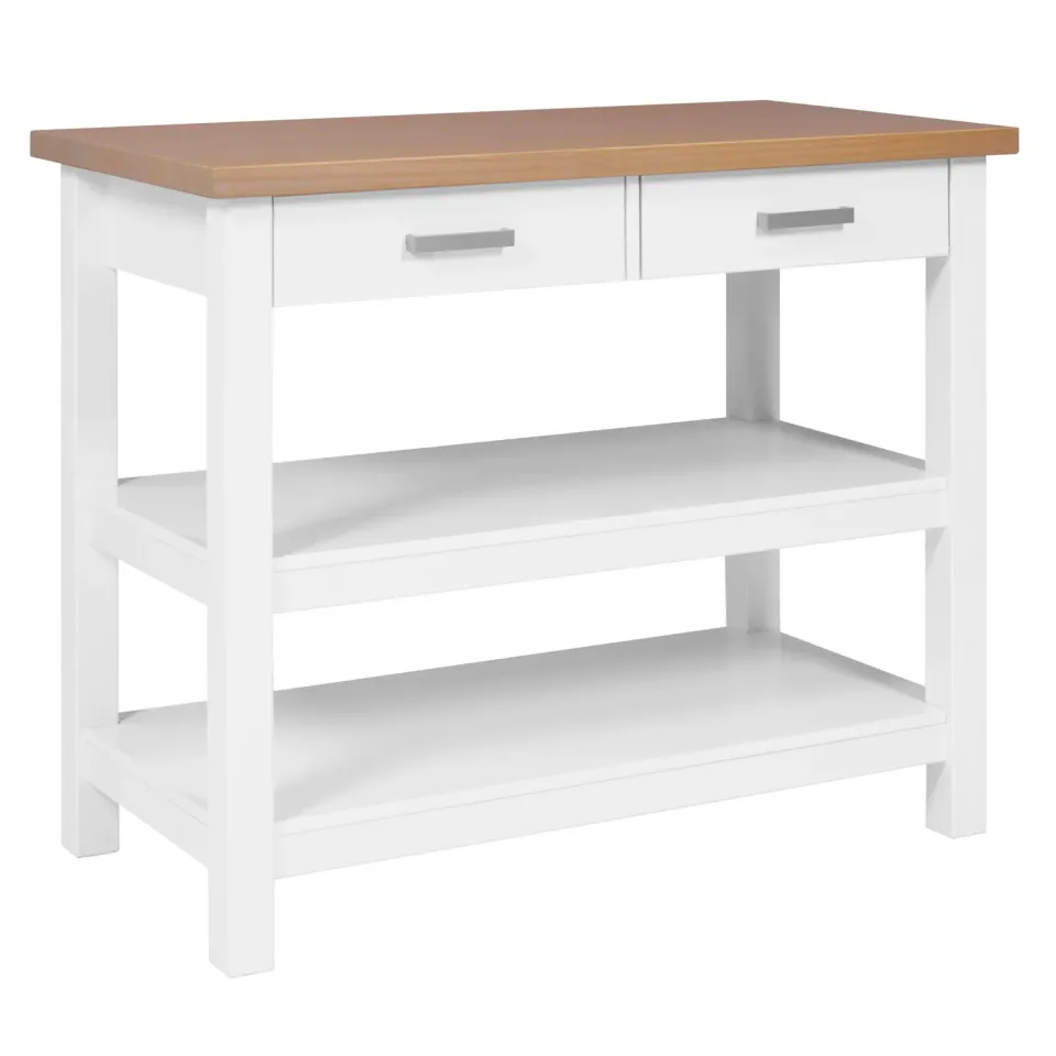 Inter Link Kücheninsel Kiefer massiv weiß Eiche 115 cm