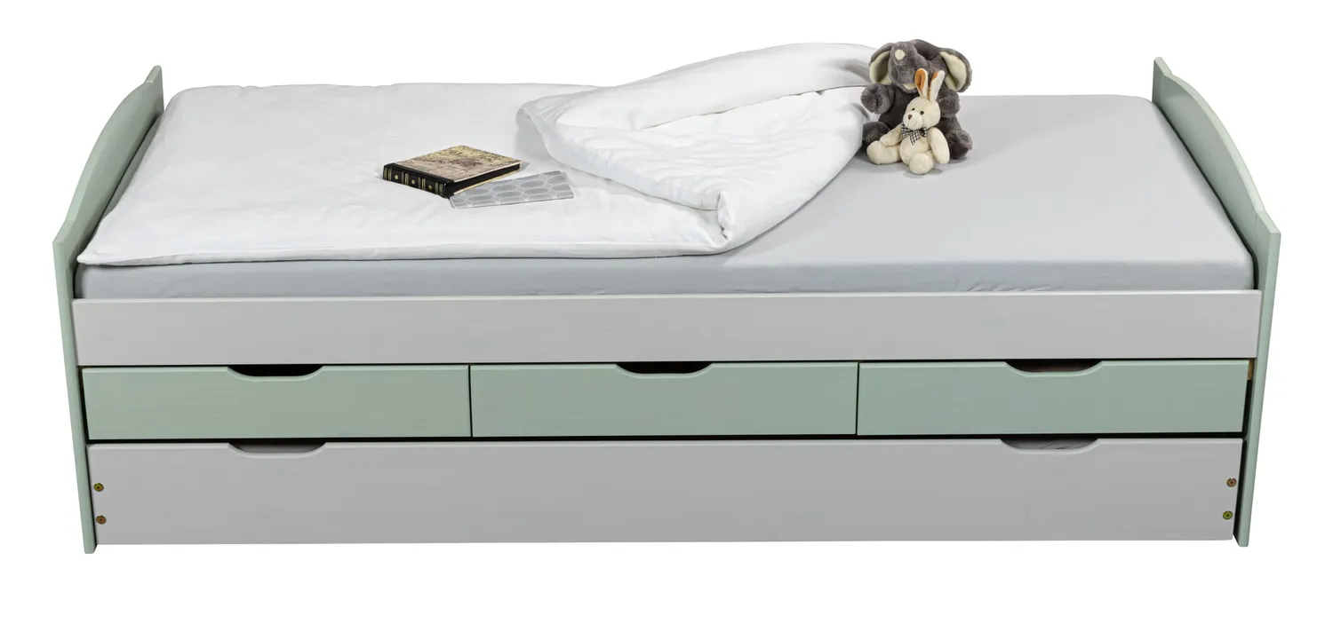 Inter Link Prati Funktionsbett 90x200 hellgrau Kiefer