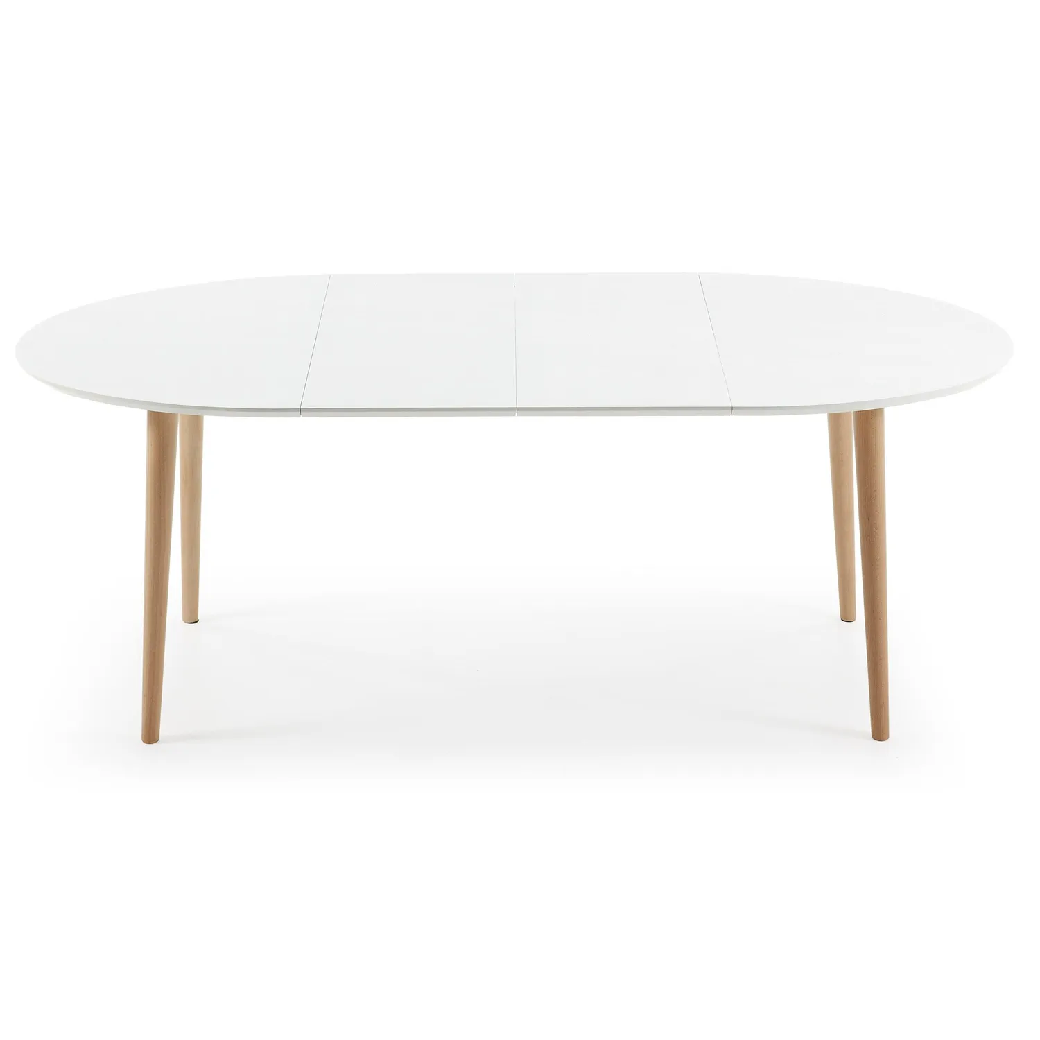 Kave Home Oakland Ausziehtisch oval weiß 120–200 cm
