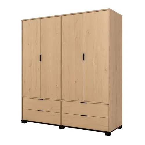 Inter Link Luna Kleiderschrank 4-türig Oak Colori 180 cm