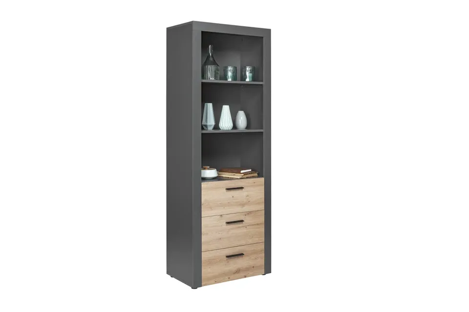 Inter Link Corbeto Standregal 3 Schubladen Artisan Eiche Anthrazit