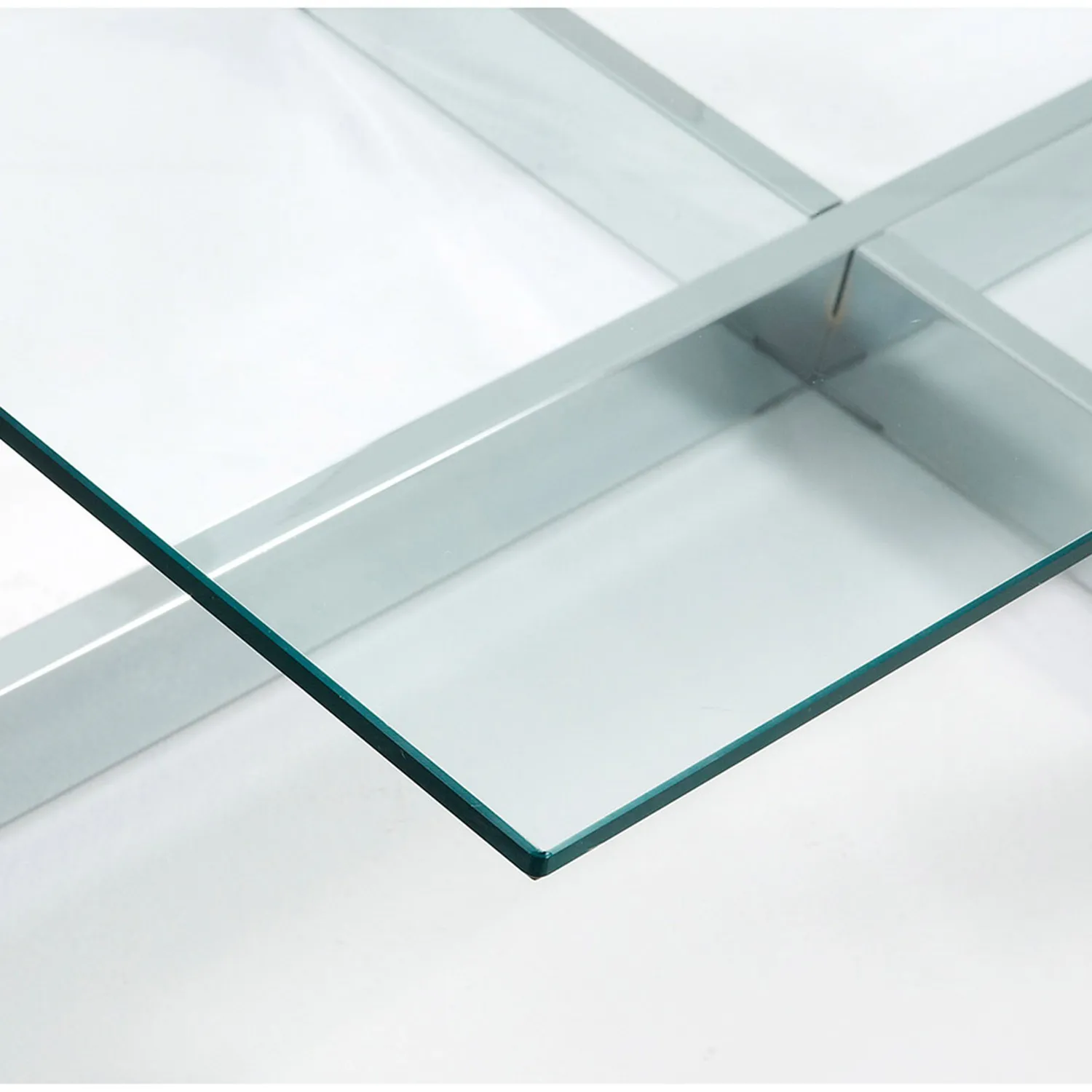 Kave Home Plam Couchtisch 120 x 70 cm Glas Chromstahl