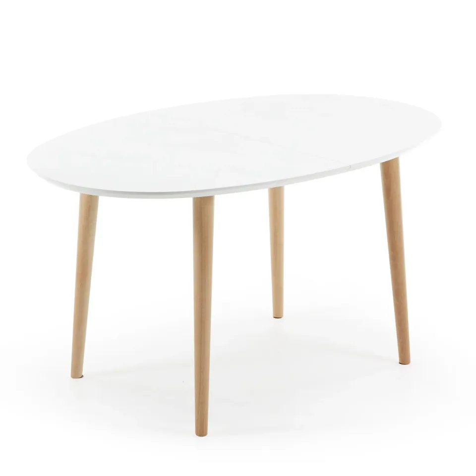Kave Home Oqui Esstisch oval ausziehbar weiß 220 cm