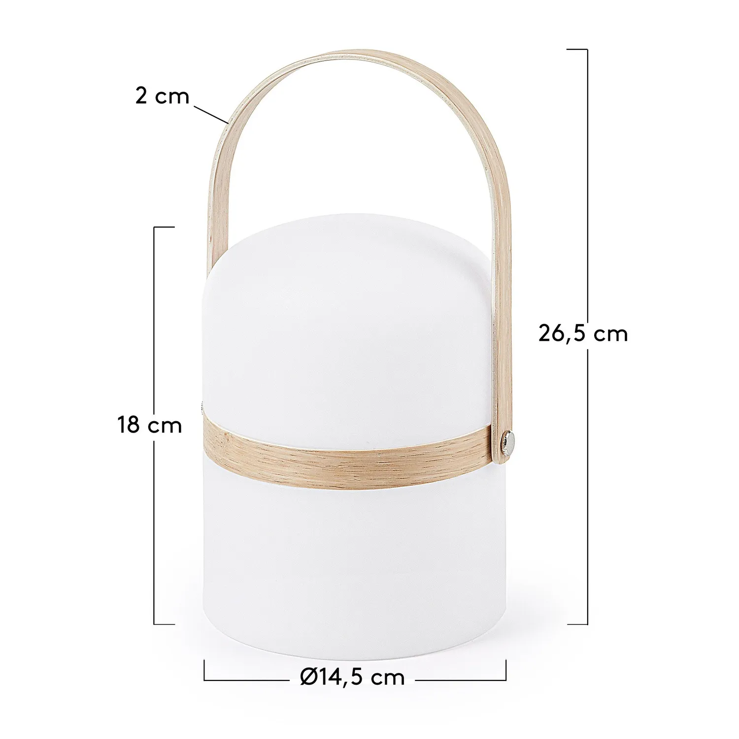 Kave Home Ridley Tischleuchte LED Weiß mit Holzgriff