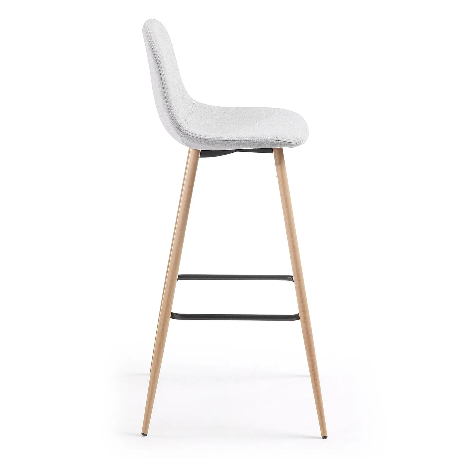 Kave Home Nolite Barhocker 75 cm dunkelgrau mit Lehne