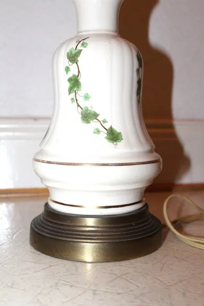 Mon Ami(e) Vintage Tischlampe Messing Keramik 50er Harp